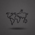 Minimalist World Map Travel Metal Wall Art