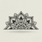 Lotus Mandala Half-Circle Metal Headboard Art