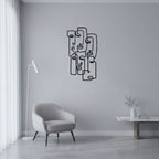Abstract One Line Faces Metal Strip Wall Art