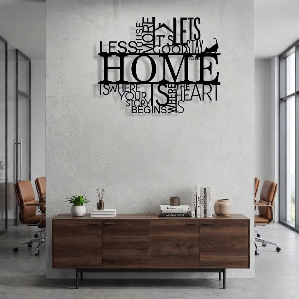 Home Quote Typography Metal Wall Art