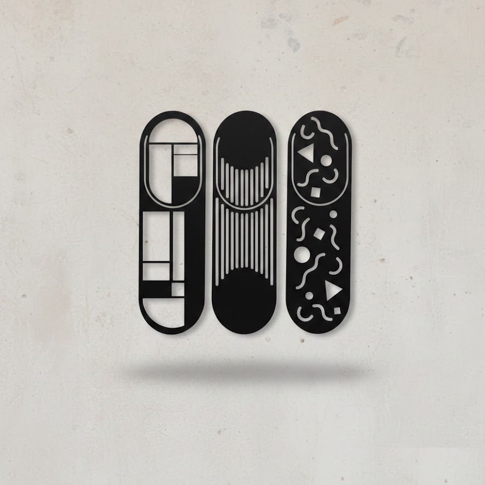 Modern Geometric Trio Metal Wall Art Panels