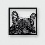 French Bulldog Geometric Line Art Metal Wall Decor