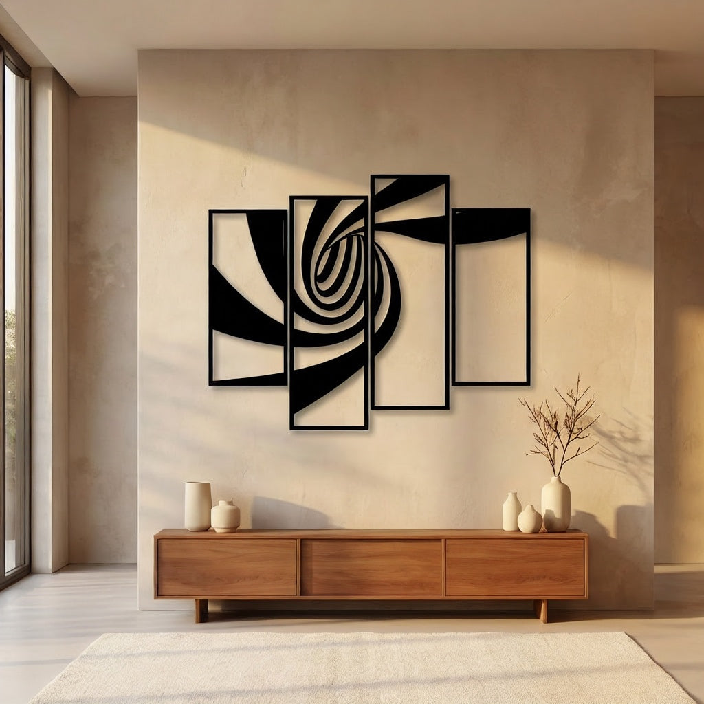 Hypnotic Vortex Spiral Abstract Metal Wall Art