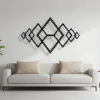 Geometric Interlocking Diamonds Metal Wall Art