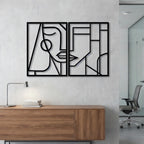 Minimalist Abstract Human Portrait Metal Wall Art Set