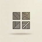 Geometric Line Pattern Quadtych Metal Wall Art