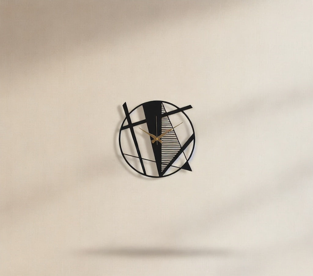 Modern Geometric Abstract Metal Wall Clock