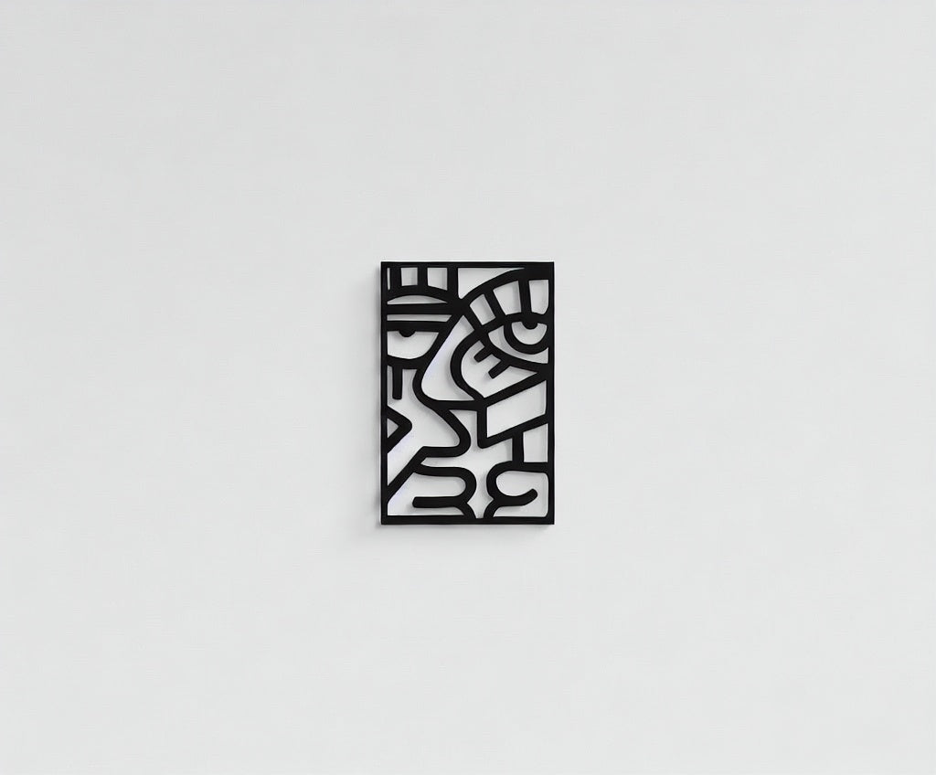 Modern Abstract Cubist Face Metal Wall Art