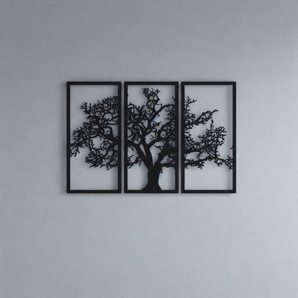 Tree of Life Triptych Metal Wall Art