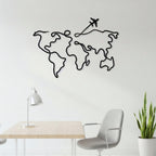 Minimalist World Map Travel Metal Wall Art