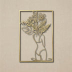 Botanical Female Silhouette Metal Wall Art