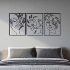 Floral Goddess Trio Metal Strip Wall Art