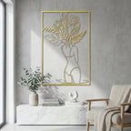 Botanical Female Silhouette Metal Wall Art