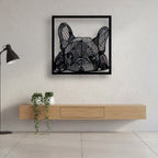 French Bulldog Geometric Line Art Metal Wall Decor