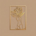 Botanical Female Silhouette Metal Wall Art
