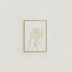 Minimalist One-Line Art Lips and Hands Metal Wall Decor Set