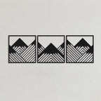Geometric Mountain Peak Triptych Metal Wall Art