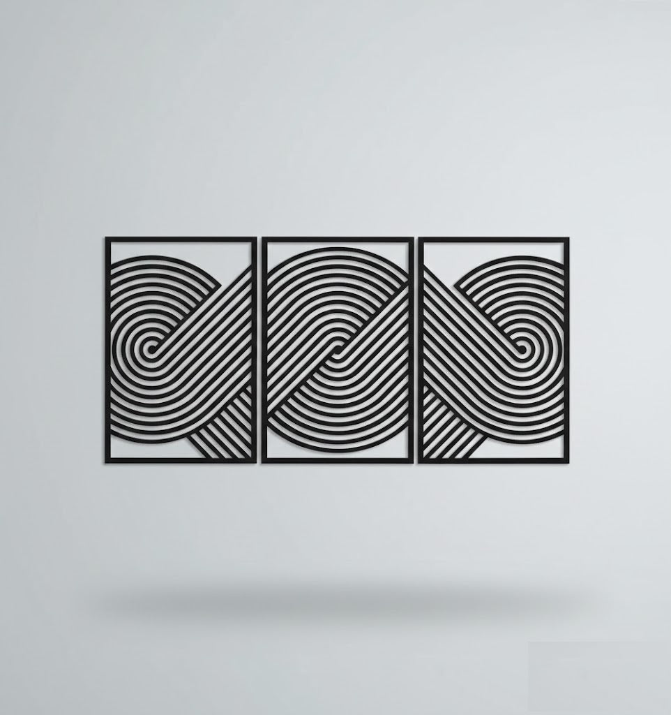 Triple Infinite Spiral Geometric Metal Wall Art