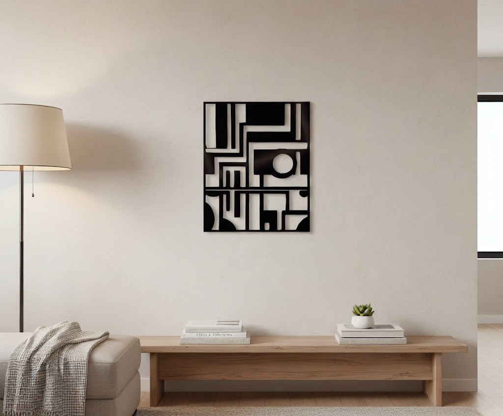 Modern Geometric Maze Abstract Metal Wall Art