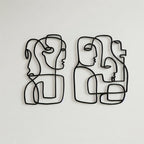 Abstract Faces Minimalist Metal Wall Art