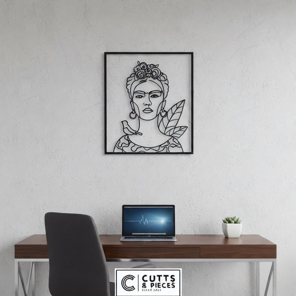 Frida Kahlo Portrait Metal Wall Art