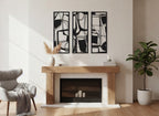 Triptych Abstract Mosaic Metal Strip Wall Art