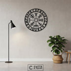 Viking Vegvisir Compass Circular Metal Wall Art