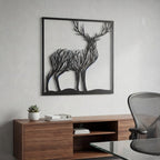 Majestic Forest Deer Silhouette Metal Wall Art