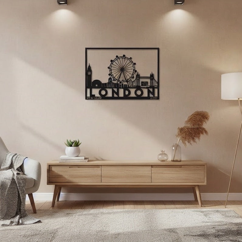 London Skyline Cityscape Metal Strip Wall Art