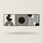 Triptych Geometric Celestial Metal Wall Art