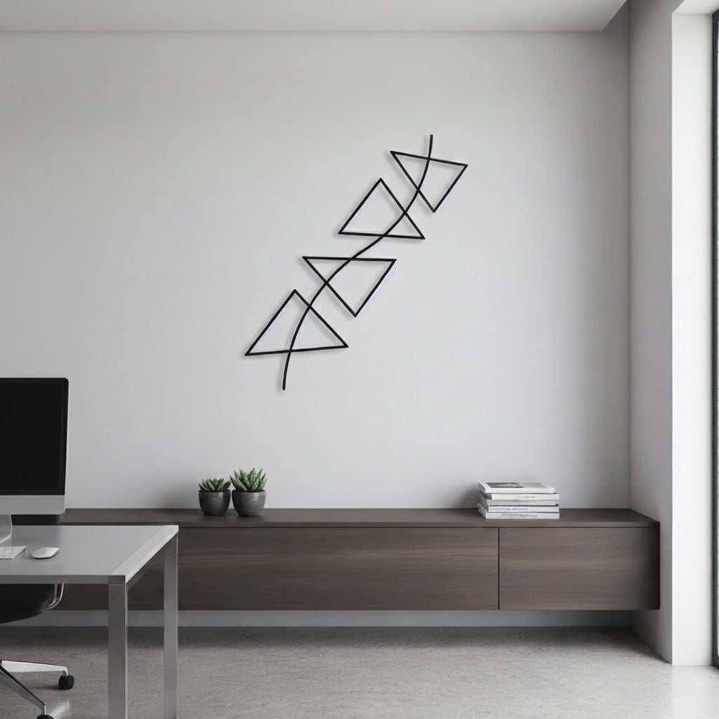 Modern Geometric Triangles Metal Wall Art