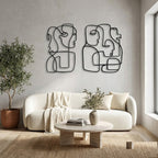 Abstract Faces Minimalist Metal Wall Art