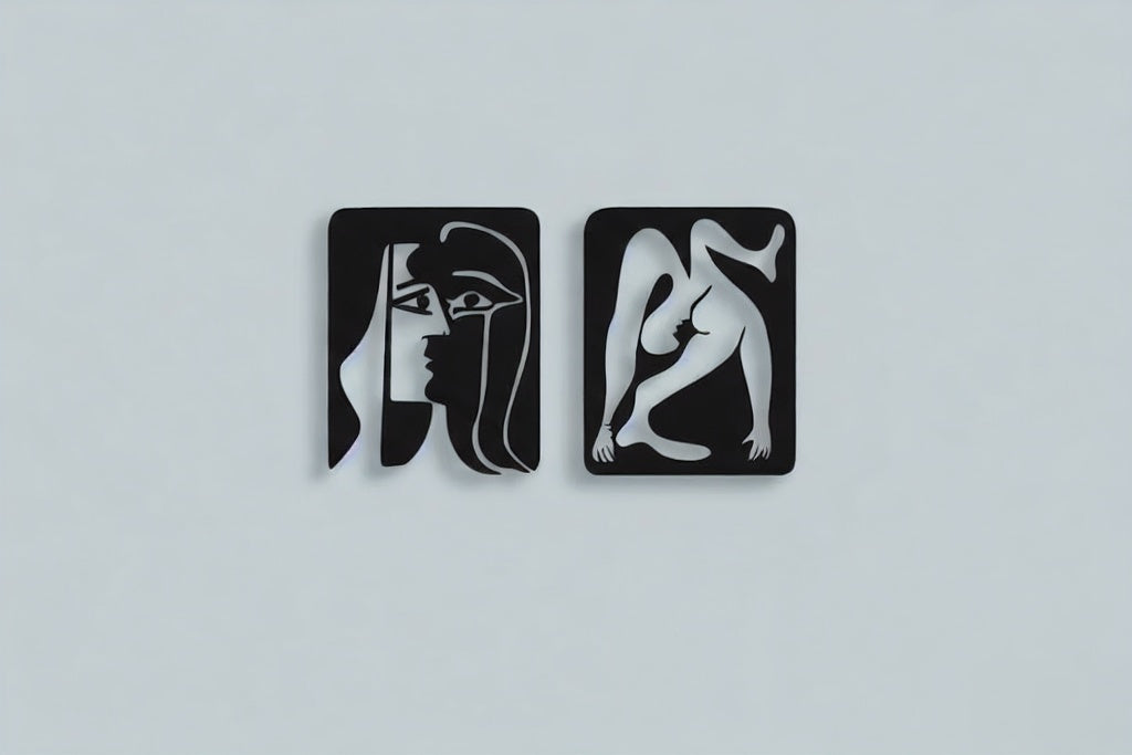 Modern Abstract Human Figure Duo Metal Wall Art