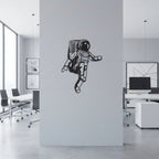Floating Astronaut Metal Strip Wall Art