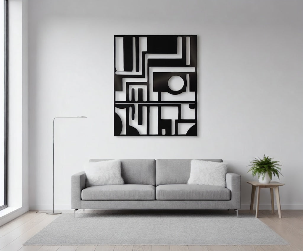 Modern Geometric Maze Abstract Metal Wall Art