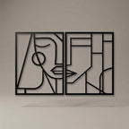 Minimalist Abstract Human Portrait Metal Wall Art Set