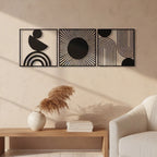 Triptych Geometric Celestial Metal Wall Art
