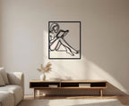 Minimalist Reading Woman Metal Wall Art