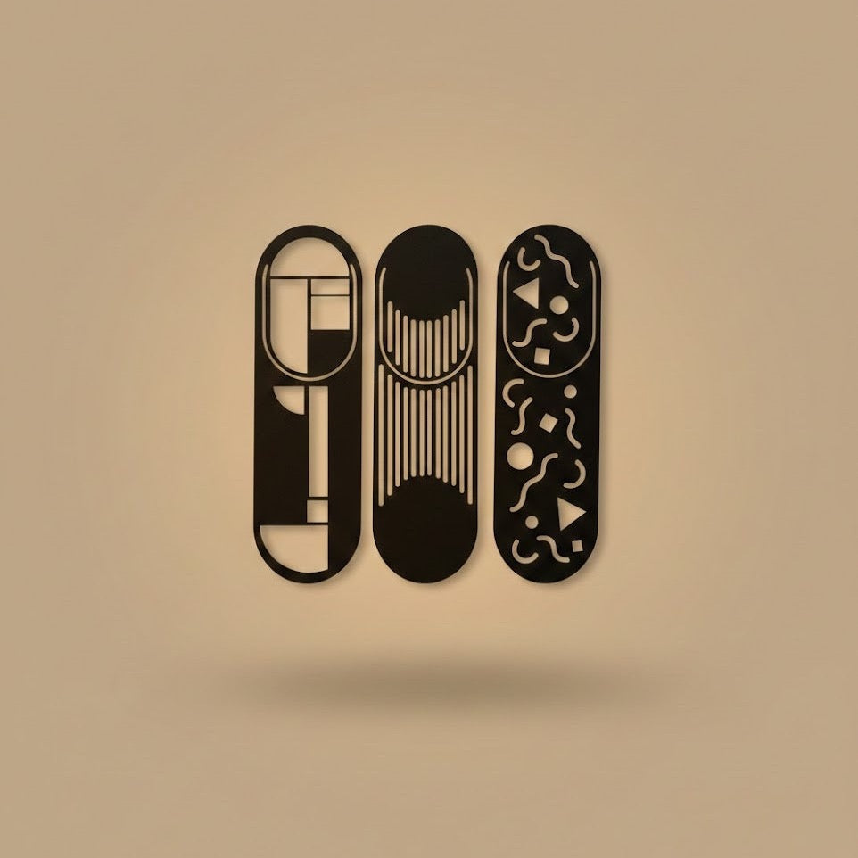 Modern Geometric Trio Metal Wall Art Panels