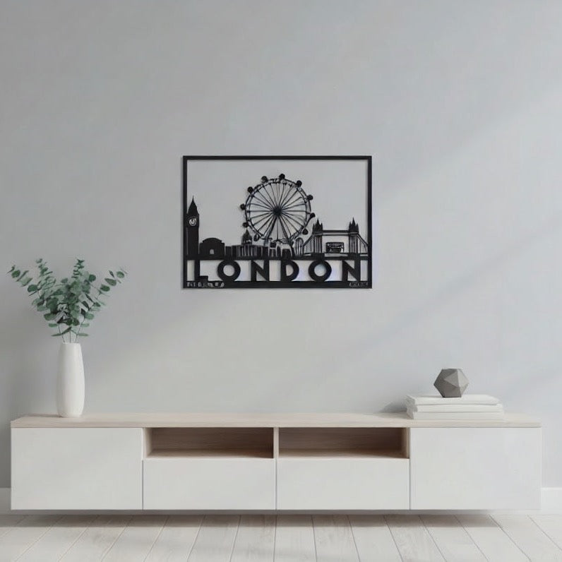 London Skyline Cityscape Metal Strip Wall Art