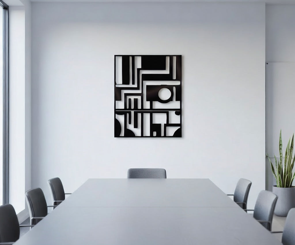 Modern Geometric Maze Abstract Metal Wall Art