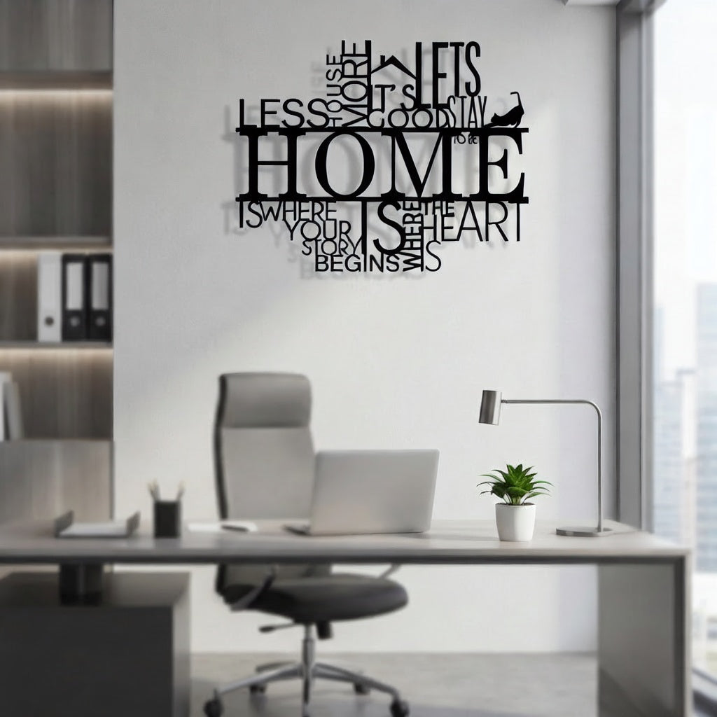 Home Quote Typography Metal Wall Art