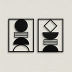 Geometric Abstract Shapes Metal Wall Art Set