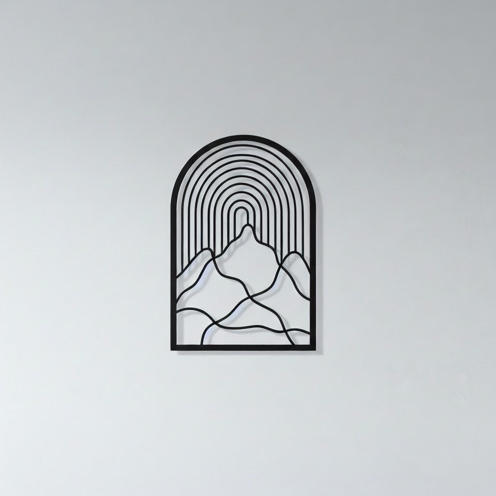 Arched Mountain Peaks Metal Wall Art