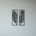 Modern Tropical Banana Leaf Duo Metal Wall Art