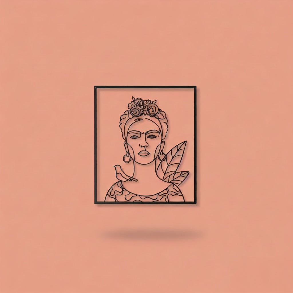Frida Kahlo Portrait Metal Wall Art
