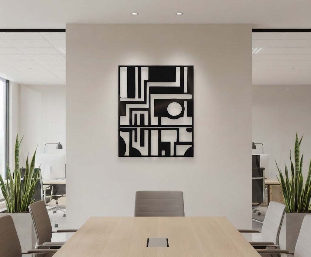 Modern Geometric Maze Abstract Metal Wall Art