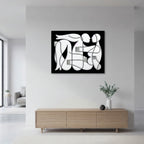 Modern Abstract Lovers Metal Strip Wall Art