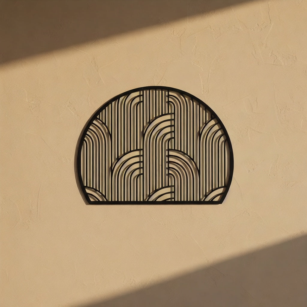 Art Deco Arched Lines Metal Strip Wall Art