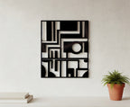 Modern Geometric Maze Abstract Metal Wall Art